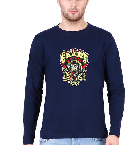 Gas Monkey Full Sleeves T-Shirt for Men-Navy Blue-Ektarfa.online