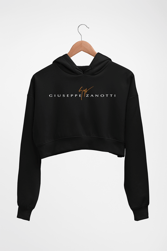 Giuseppe Zanotti Crop HOODIE FOR WOMEN-Black-Ektarfa.online