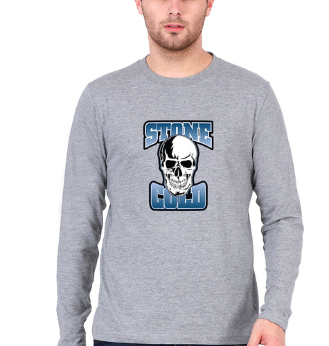 Stone Cold Steve Austin Full Sleeves T-Shirt for Men-Grey Melange-Ektarfa.online
