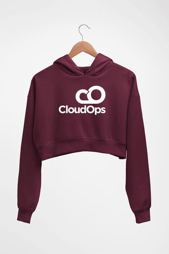 CloudOps Crop HOODIE FOR WOMEN-Maroon-Ektarfa.online
