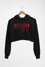 Load image into Gallery viewer, savage Crop HOODIE FOR WOMEN-Black-Ektarfa.online
