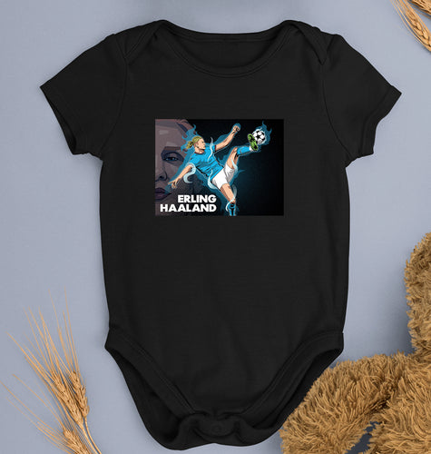 erling haaland Romper For Baby Boy/Girl-Black-Ektarfa.online