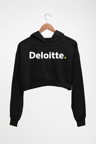 Deloitte Crop HOODIE FOR WOMEN-Black-Ektarfa.online