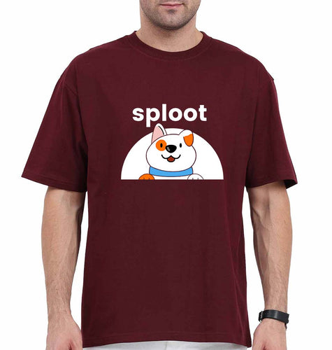 Sploot Oversized T-Shirt for Men-Maroon-Ektarfa.online