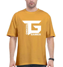 Load image into Gallery viewer, Techno Gamer Oversized T-Shirt for Men-Golden Yellow-Ektarfa.online
