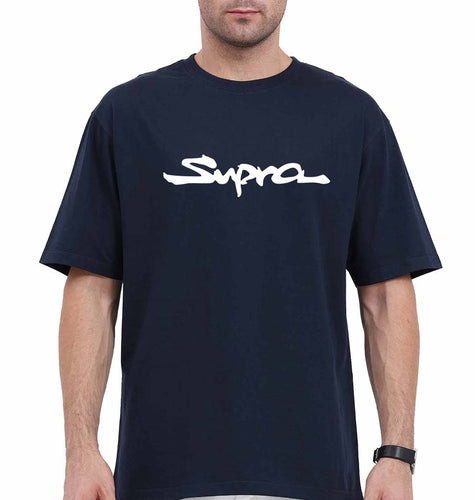 Supra Oversized T-Shirt for Men-Navy Blue-Ektarfa.online