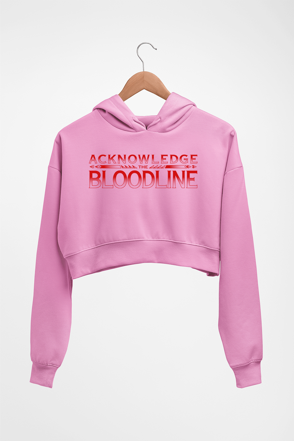 acknowledge the bloodline Crop HOODIE FOR WOMEN-Light Baby Pink-Ektarfa.online
