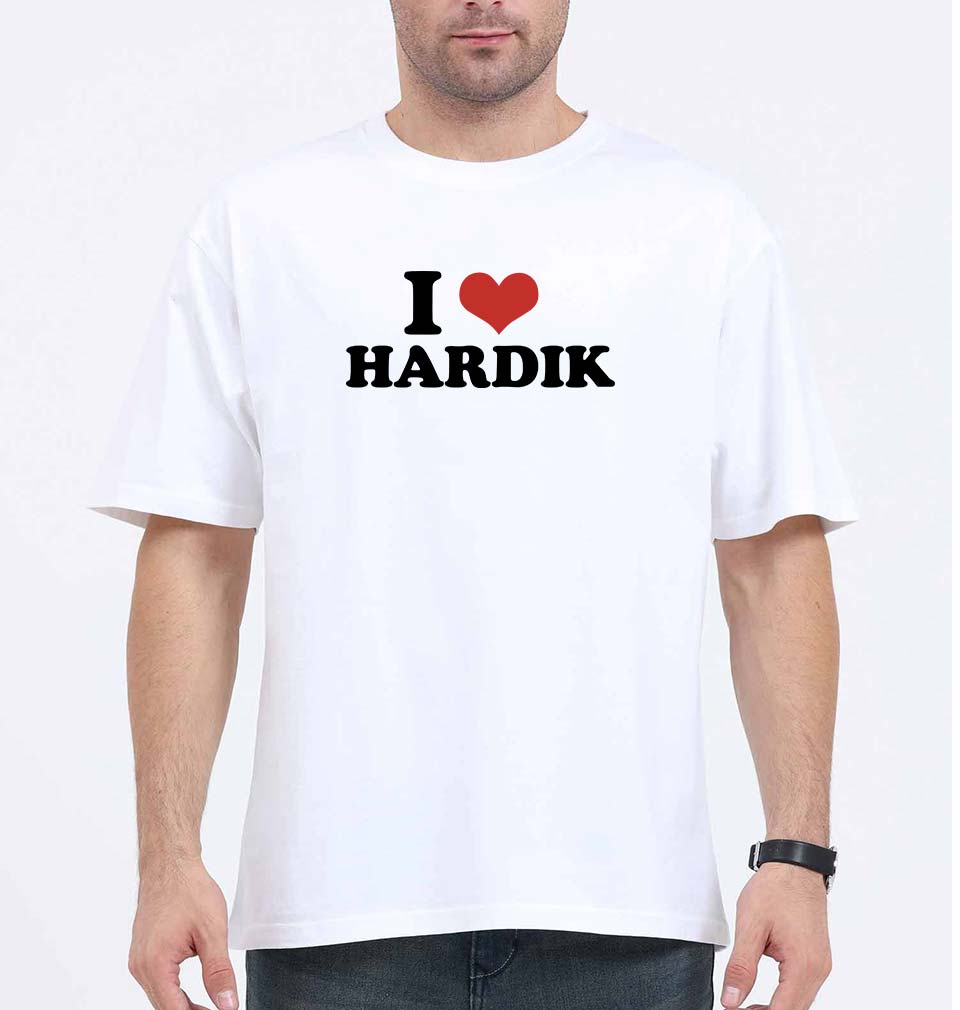 I LOVE HARDIK Oversized T-Shirt for Men