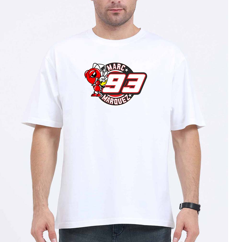 marc marquez Oversized T-Shirt for Men-White-Ektarfa.online