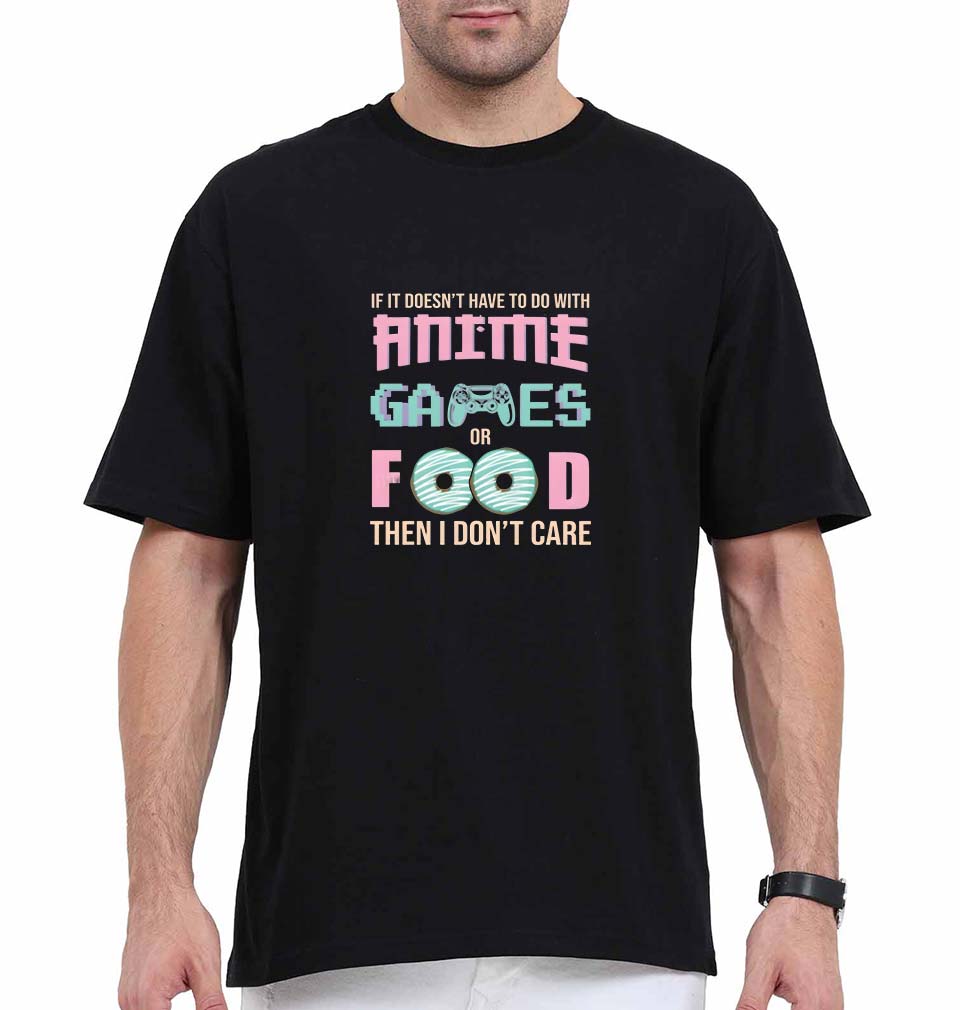 Anime Games or Food Oversized T-Shirt for Men