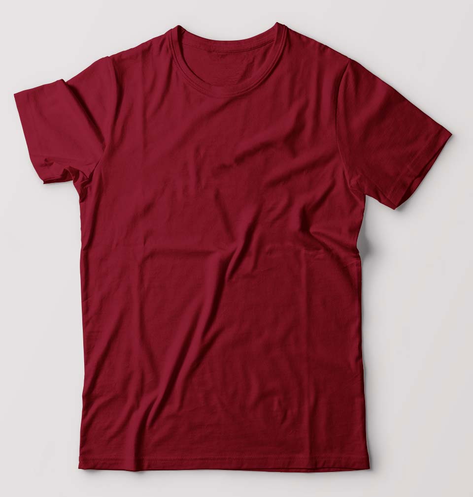 Plain Maroon Half Sleeves T-Shirt For Men