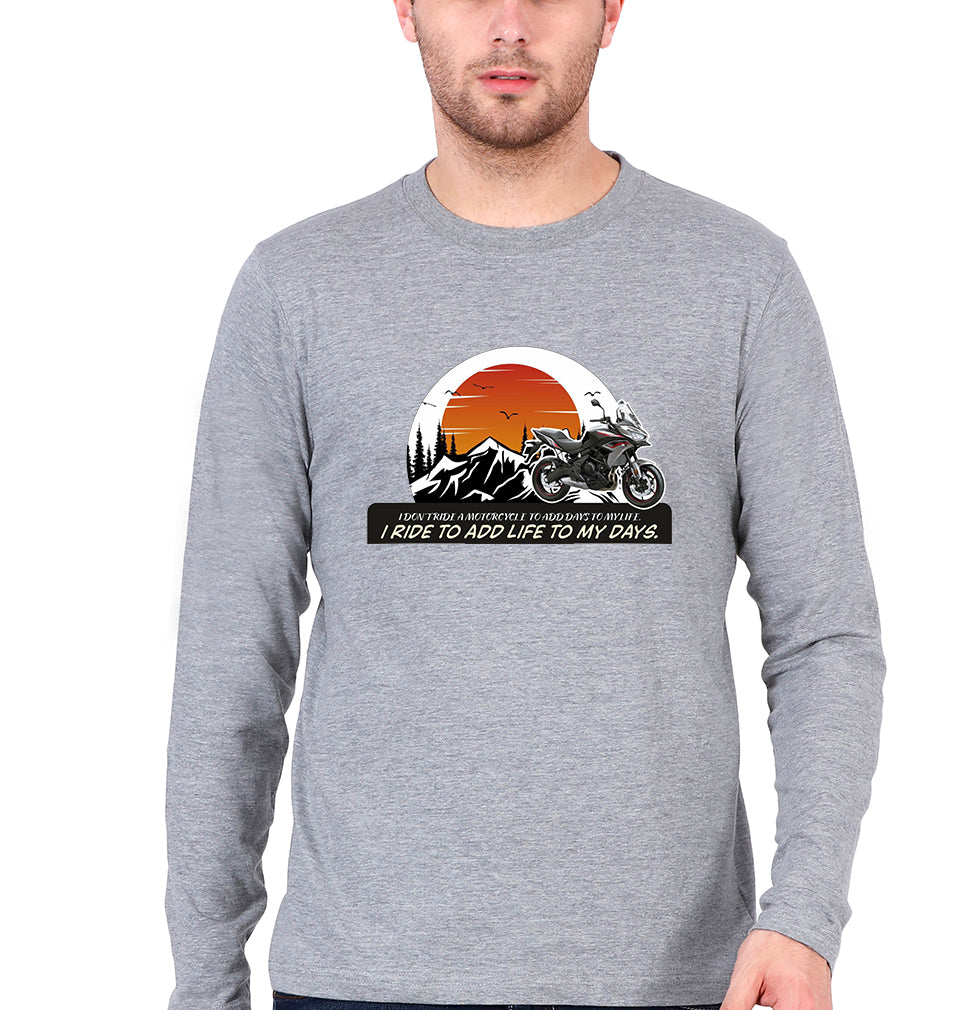 Ride Full Sleeves T-Shirt for Men-Grey Melange-Ektarfa.online