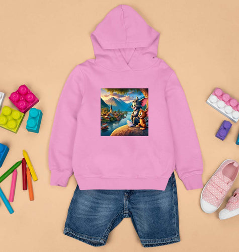 Tom and Jerry Kids Hoodie for Boy/Girl-Light Baby Pink-Ektarfa.online