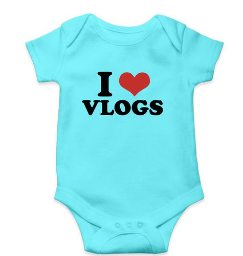 I LOVE VLOGS Romper For Baby Boy/Girl-Sky Blue-Ektarfa.online