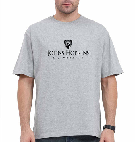 johns hopkins university Oversized T-Shirt for Men-Grey-Ektarfa.online