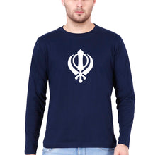 Load image into Gallery viewer, sikh Full Sleeves T-Shirt for Men-Navy Blue-Ektarfa.online
