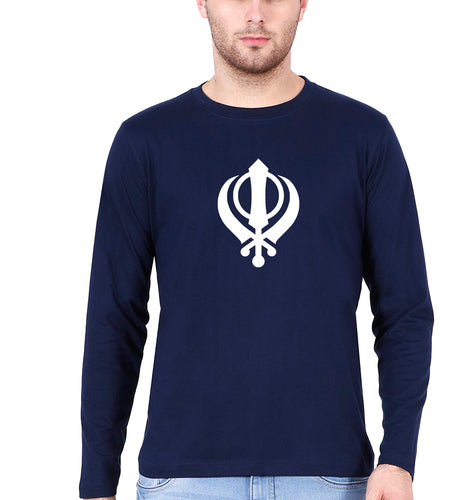 sikh Full Sleeves T-Shirt for Men-Navy Blue-Ektarfa.online