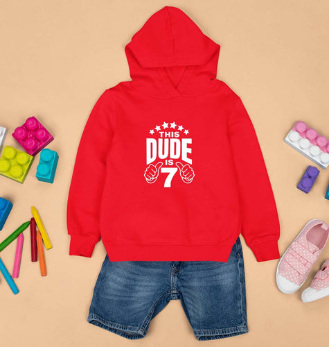 7th Happy Birthday Kids Hoodie for Boy/Girl-Red-Ektarfa.online