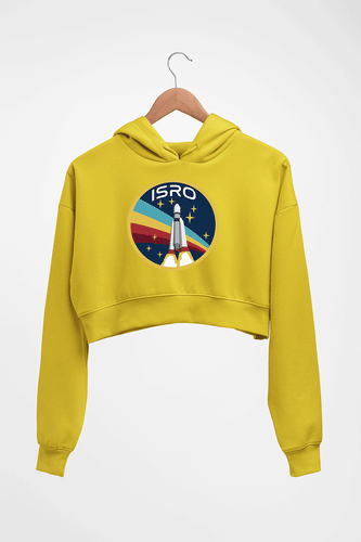 Isro Crop HOODIE FOR WOMEN-Mustard Yellow-Ektarfa.online