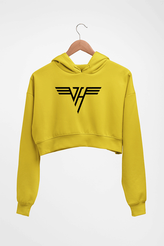 van halen Crop HOODIE FOR WOMEN-Mustard Yellow-Ektarfa.online