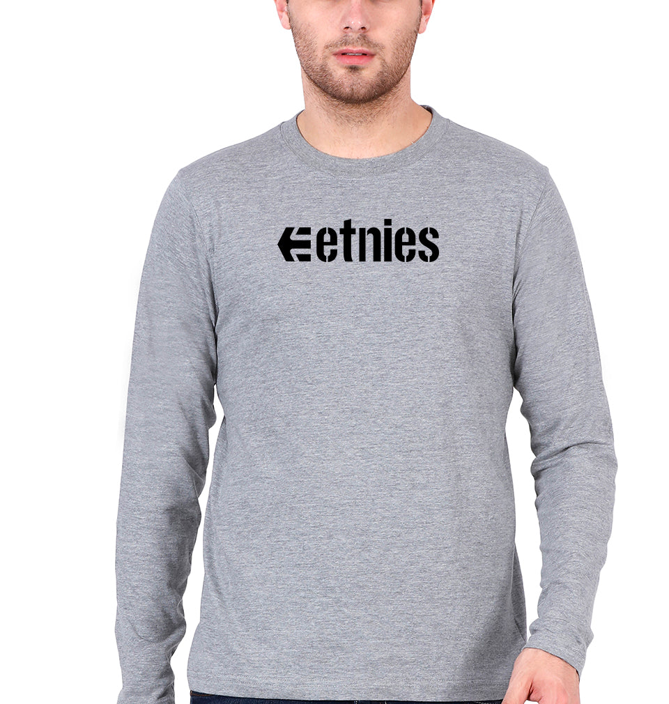etnies Full Sleeves T-Shirt for Men-Grey Melange-Ektarfa.online