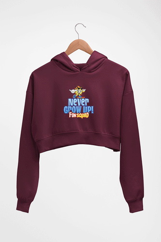 fun squad Crop HOODIE FOR WOMEN-Maroon-Ektarfa.online