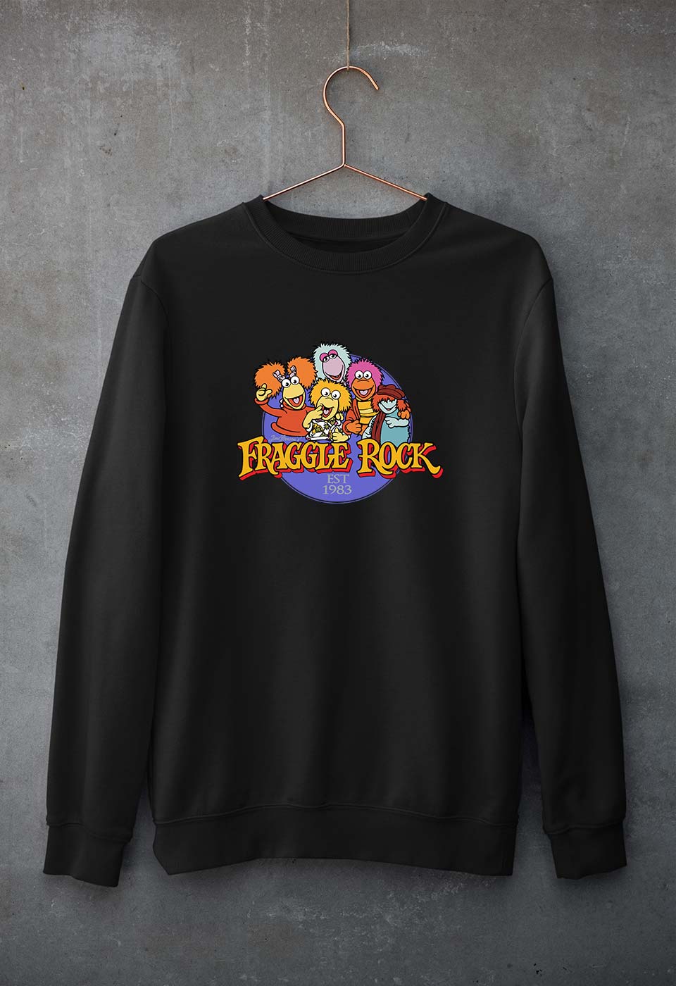 Fraggle Rock Sweatshirt for Men/Women-Black-Ektarfa.online