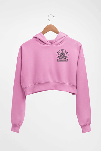 utkal university Crop HOODIE FOR WOMEN-Light Baby Pink-Ektarfa.online