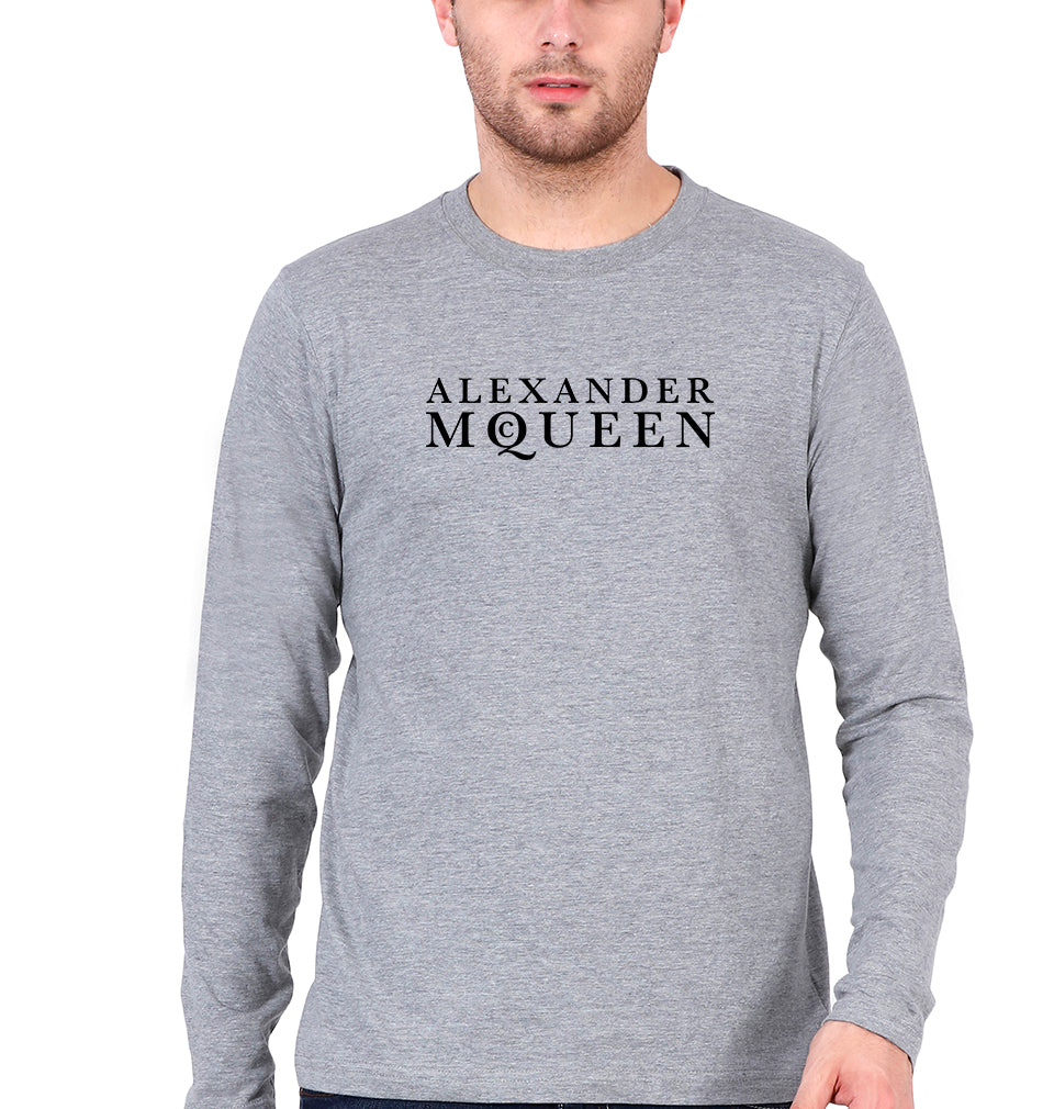 alexander mcqueen Full Sleeves T-Shirt for Men-Grey Melange-Ektarfa.online