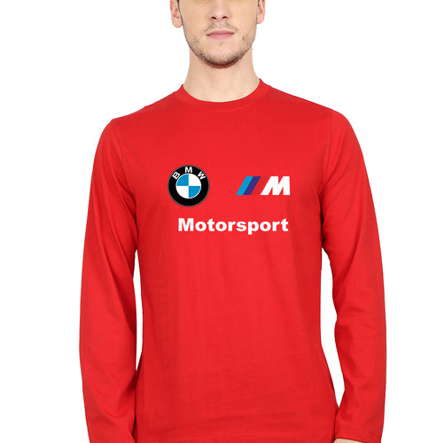 BMW Motersport Full Sleeves T-Shirt for Men-red-Ektarfa.online