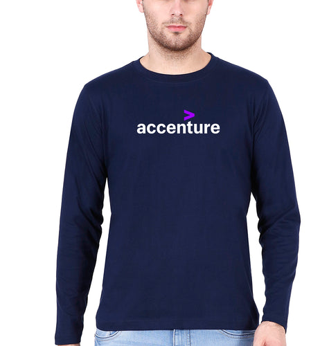 Accenture Full Sleeves T-Shirt for Men-Navy Blue-Ektarfa.online