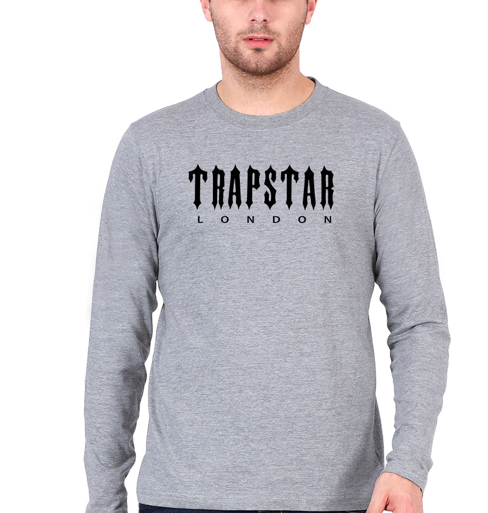 Trapstar Full Sleeves T-Shirt for Men-Grey Melange-Ektarfa.online
