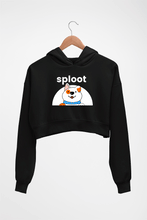 Load image into Gallery viewer, Sploot Crop HOODIE FOR WOMEN-Black-Ektarfa.online
