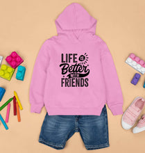 Load image into Gallery viewer, life is better with friends Kids Hoodie for Boy/Girl-Light Baby Pink-Ektarfa.online
