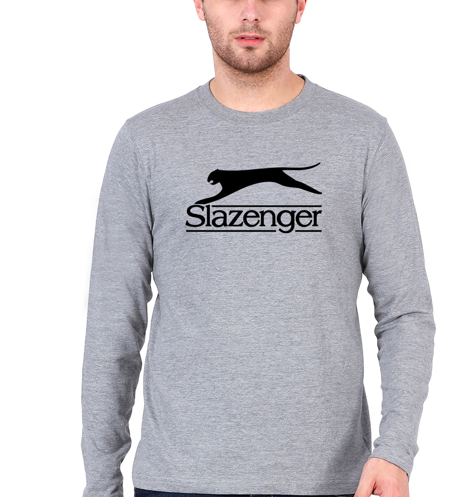 Slazenger Full Sleeves T-Shirt for Men-Grey Melange-Ektarfa.online