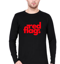 Load image into Gallery viewer, Red Flag Full Sleeves T-Shirt for Men-Black-Ektarfa.online
