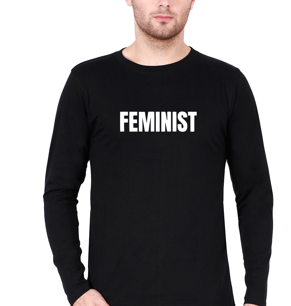 feminist Full Sleeves T-Shirt for Men-Black-Ektarfa.online