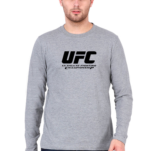 UFC Full Sleeves T-Shirt for Men-Grey Melange-Ektarfa.online