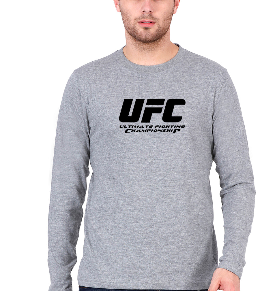 UFC Full Sleeves T-Shirt for Men-Grey Melange-Ektarfa.online