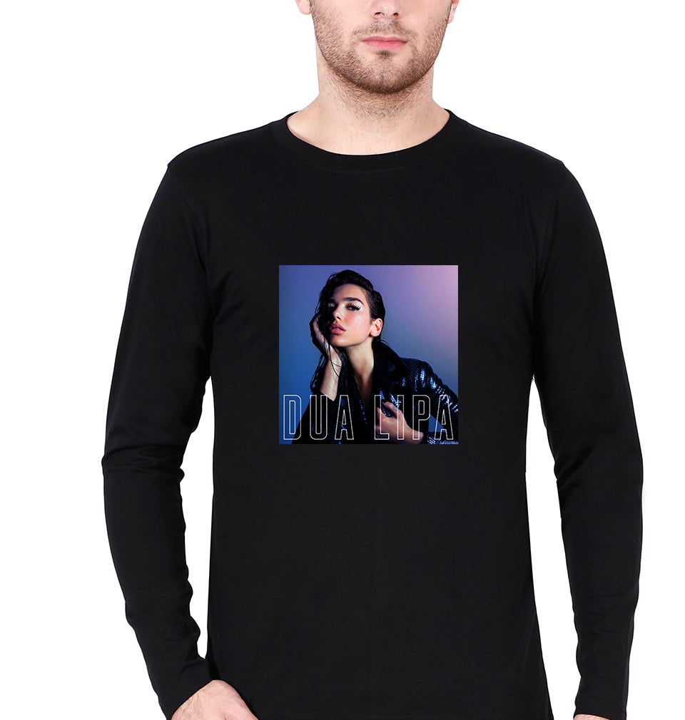 dua lipa Full Sleeves T-Shirt for Men-Black-Ektarfa.online