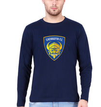 Load image into Gallery viewer, chennaiyin FC Full Sleeves T-Shirt for Men-Navy Blue-Ektarfa.online
