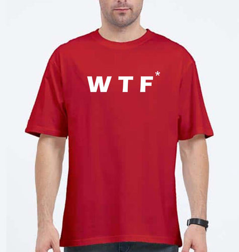 WTF Oversized T-Shirt for Men-Red-Ektarfa.online