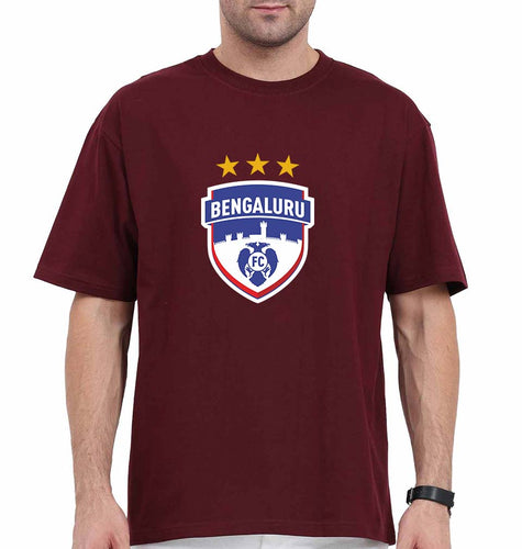Bengaluru FC Oversized T-Shirt for Men-Maroon-Ektarfa.online