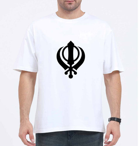 sikh Oversized T-Shirt for Men-White-Ektarfa.online