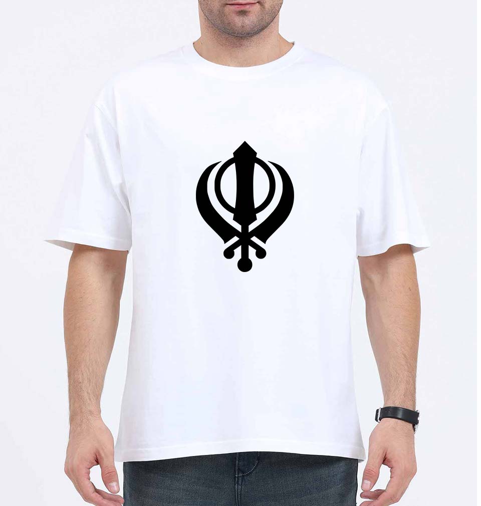 sikh Oversized T-Shirt for Men-White-Ektarfa.online