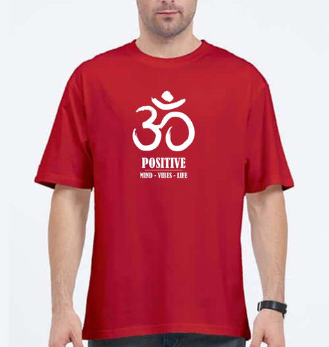 Om Oversized T-Shirt for Men-Red-Ektarfa.online