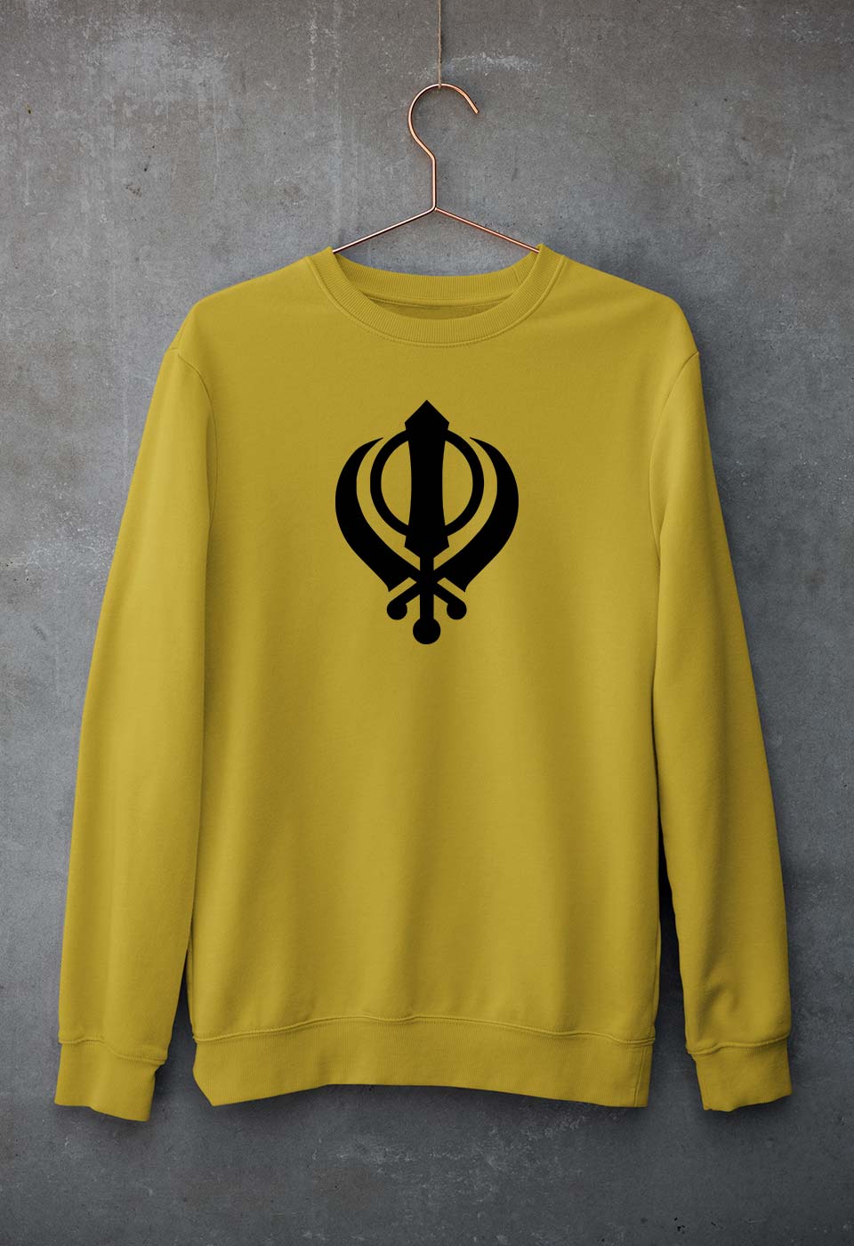 sikh Sweatshirt for Men/Women-Mustard Yellow-Ektarfa.online