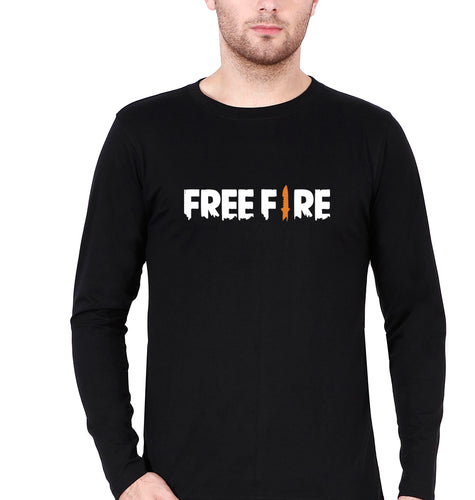 free fire Full Sleeves T-Shirt for Men-Black-Ektarfa.online