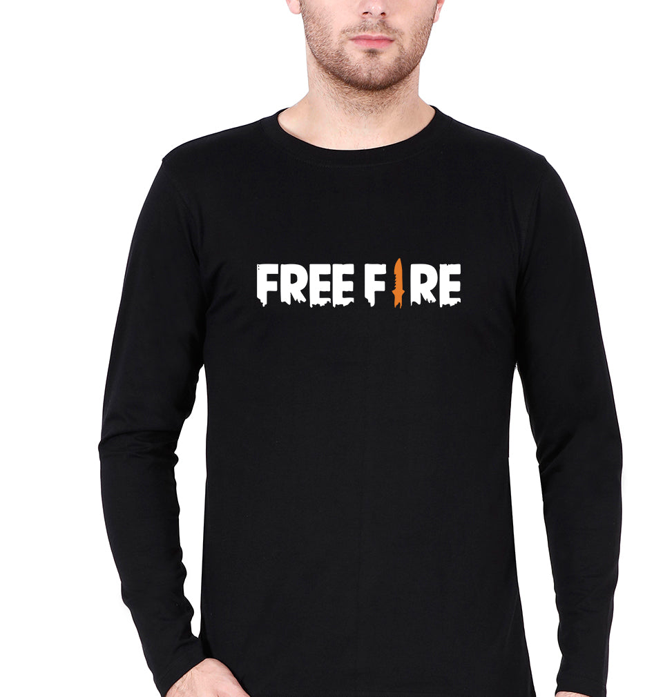 free fire Full Sleeves T-Shirt for Men-Black-Ektarfa.online