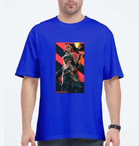 valorant Oversized T-Shirt for Men-Royal Blue-Ektarfa.online